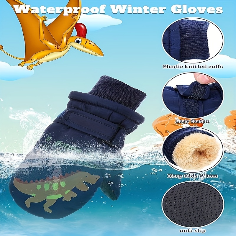 Kids Cold Weather Waterproof Anti-slip Winter Gloves Boys Girls