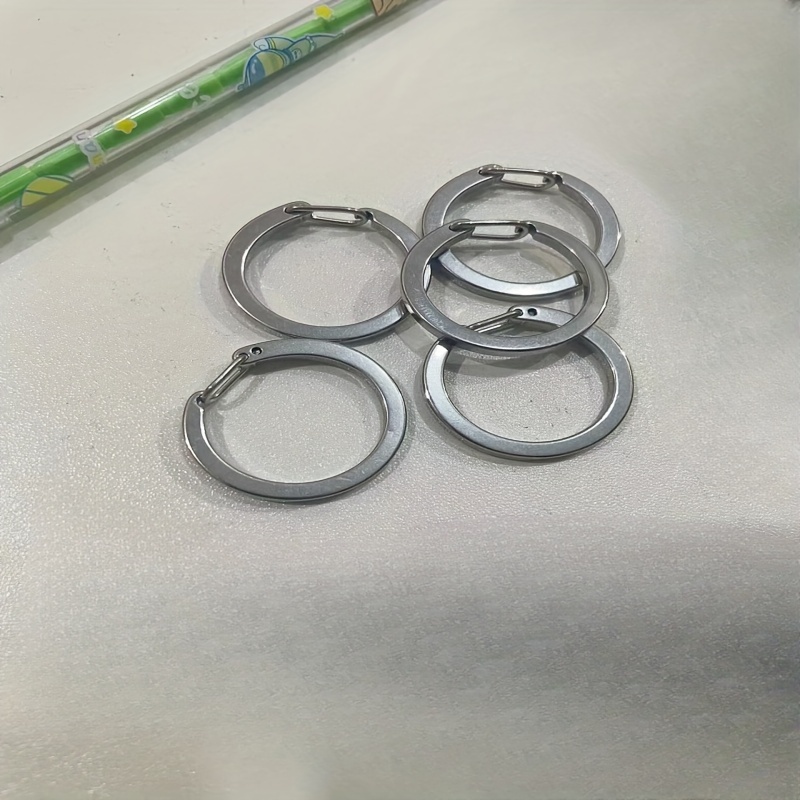 10pcs Stainless Steel Round Carabiner Snap Clip Rigger Spring Key Ring