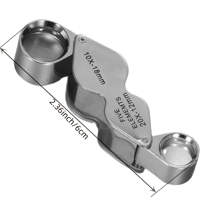 Aluminum Silver Metal Jewelers Loupe 10x Magnification 18mm