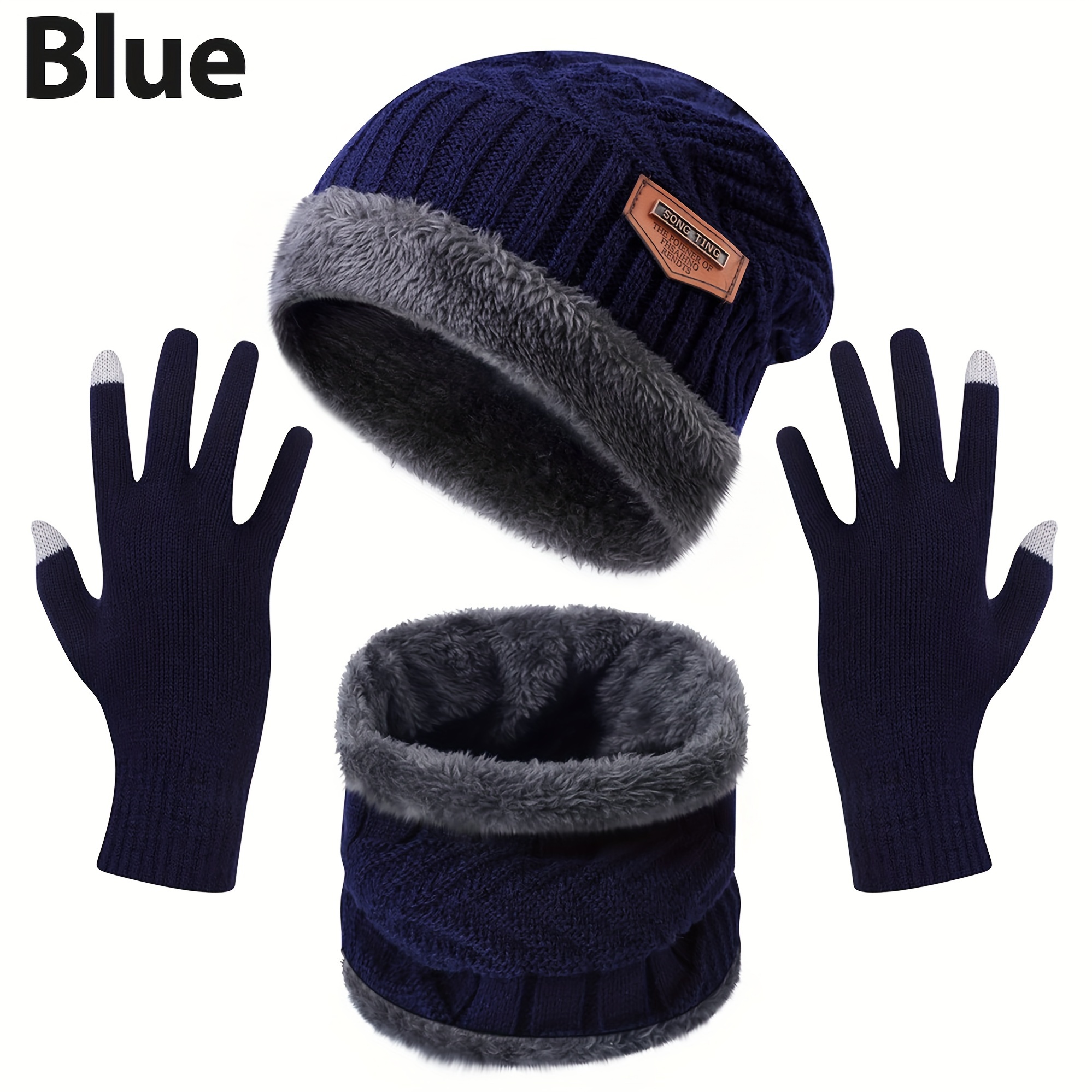 Winter Warm Fleece Thick Sports Gloves Touch Screen Men Outdoor