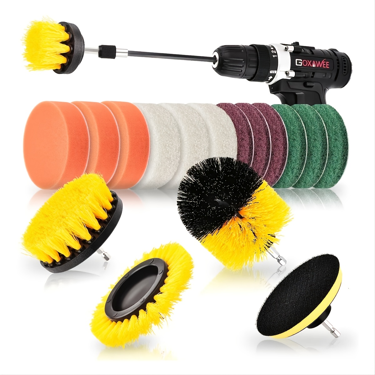 Drill Brush Attachment Set Power Scrubber Brush + Extend - Temu