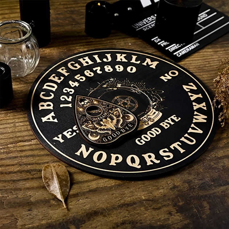 Planche Ouija en bois, panneau à spiritueux détail œil noir