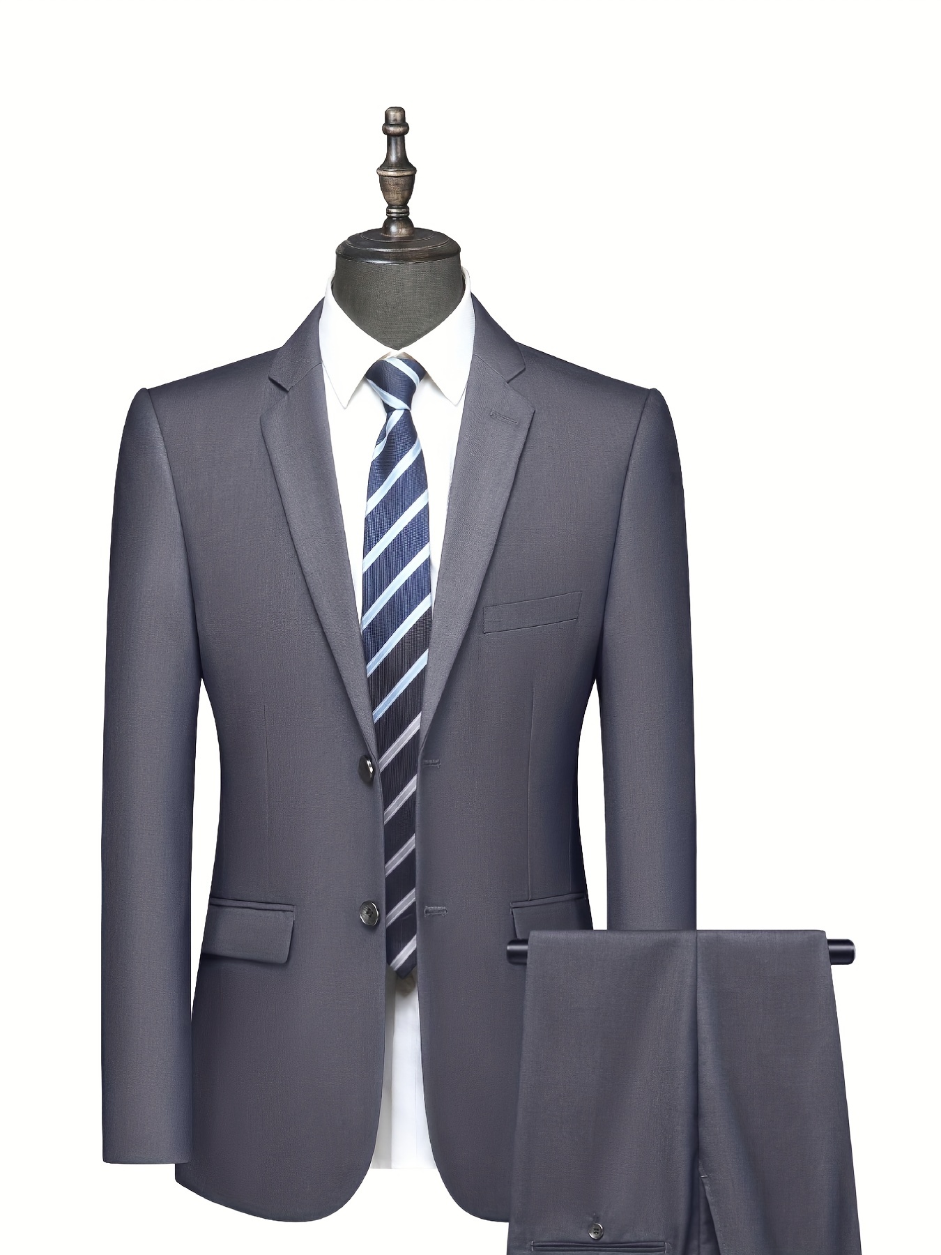 Formal, Men's One Button Jacket & Slanted Lapel Vest & Pants Suit Set ...