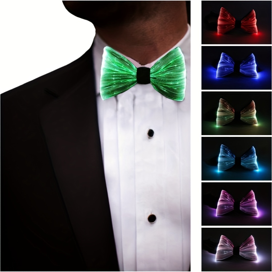 7 Color Lights Led Light Neck Tie Rechargeable Flash Necktie - Temu