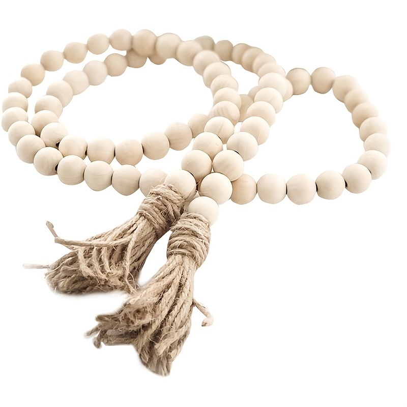 Large Wood Bead Garland With Diameter Wooden Beads And - Temu