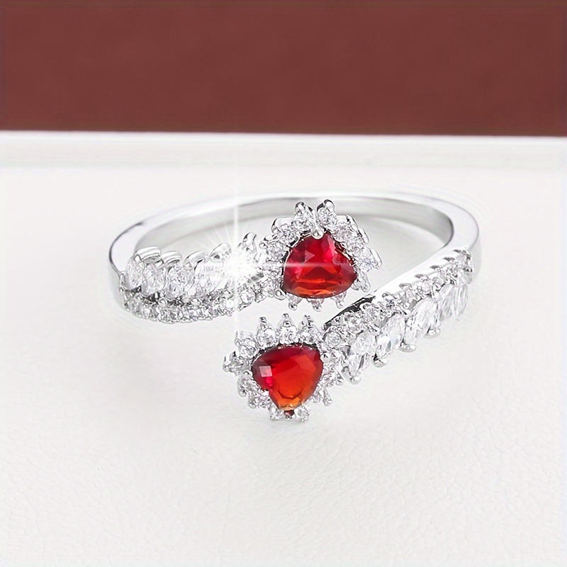 Heart Zirconia Adjustable Ring by Wheat Spike