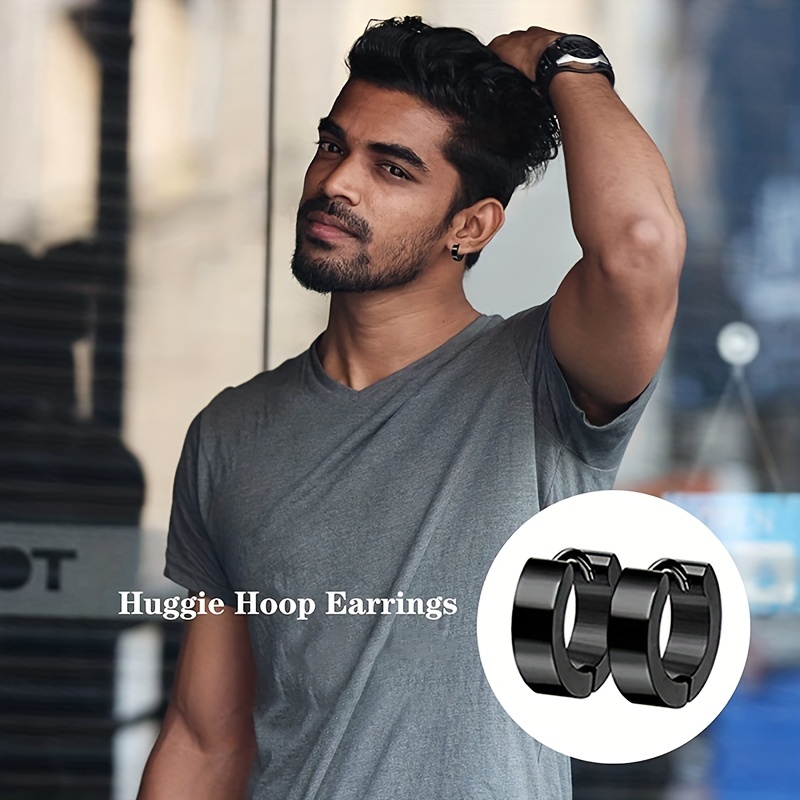 24pcs Set Men's Punk Creative Stainless Steel Earrings