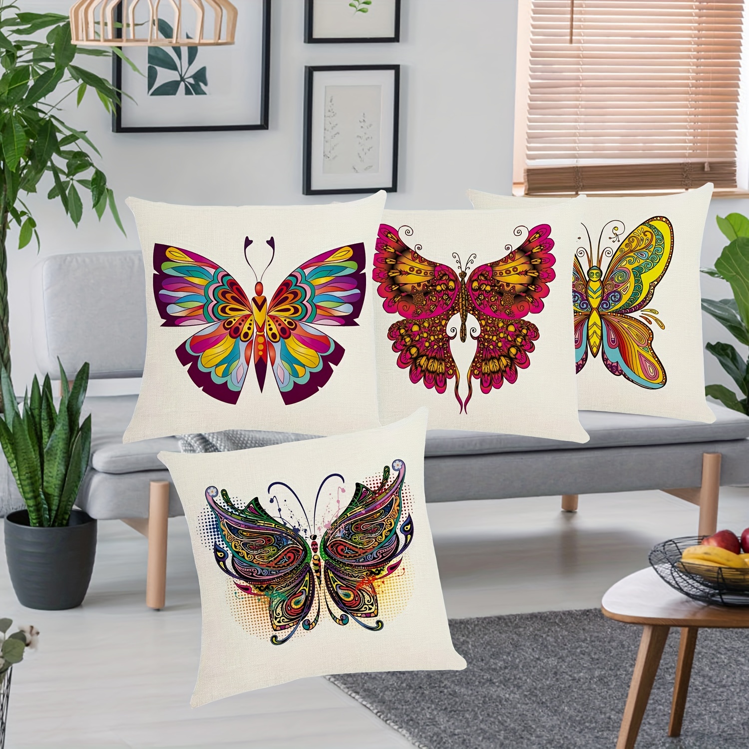 Pillow Covers, Butterfly Modern Sofa Throw Pillow Cover, Decorative Outdoor  Linen Fabric Pillow Case For Couch Bed Car,single-sided Printing, No Pillow  Insert - Temu