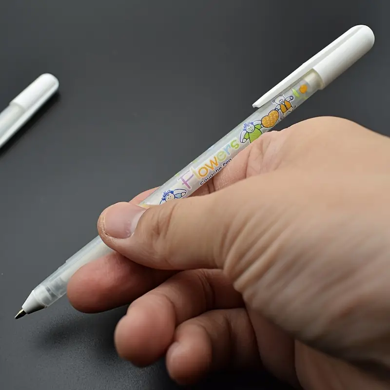 White Colored Gel Pens White Ink Marker Ballpen School - Temu Republic of  Korea