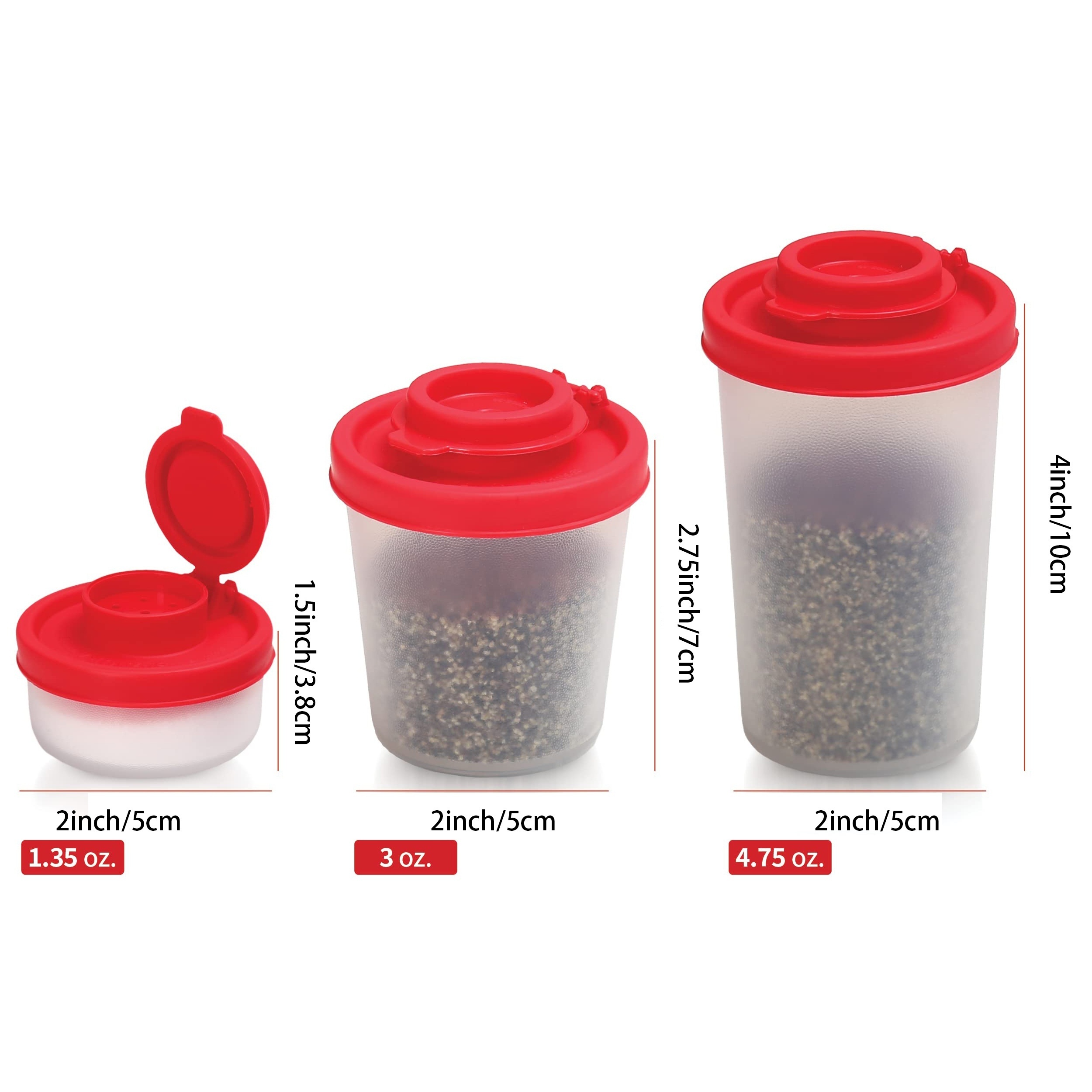 Tupperware Spice Containers Red Lids 