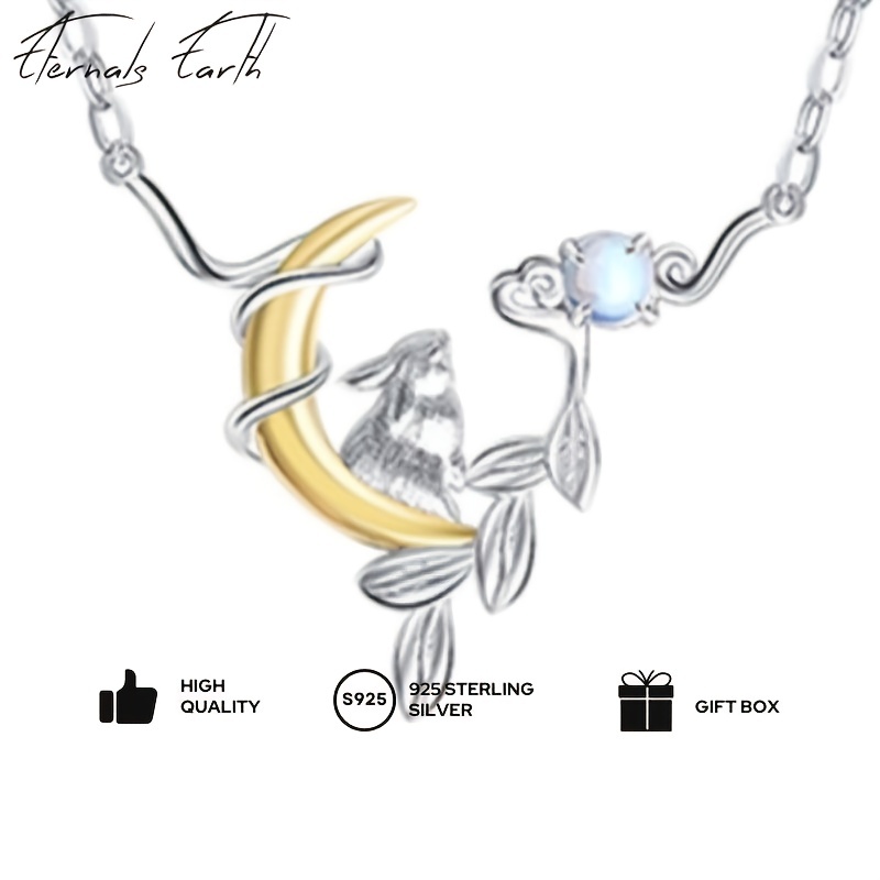 Colgante Gato Lunar Creativo Mujer Collar Plata Esterlina - Temu Chile