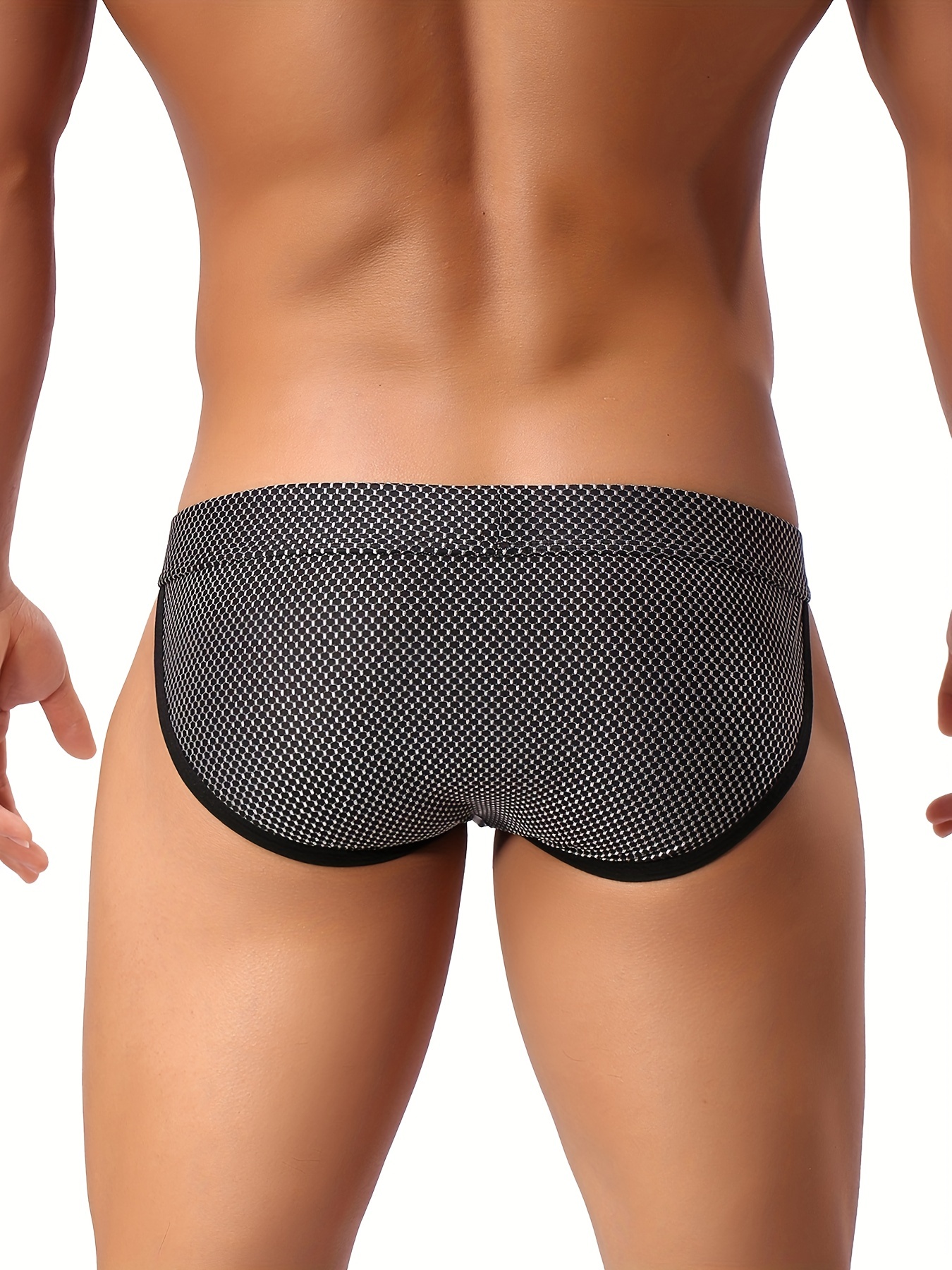 Men's Underwear Micro Mesh Bikini Briefs Low Full Back - Temu