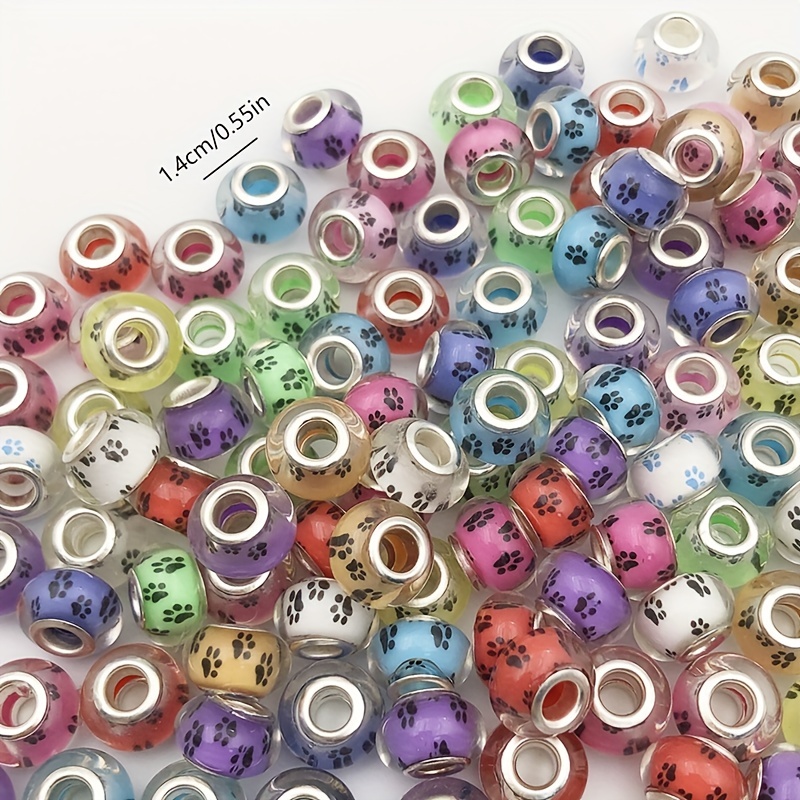 Pan Style Resin Colorful Large Hole Beads Jewelry Making Diy - Temu