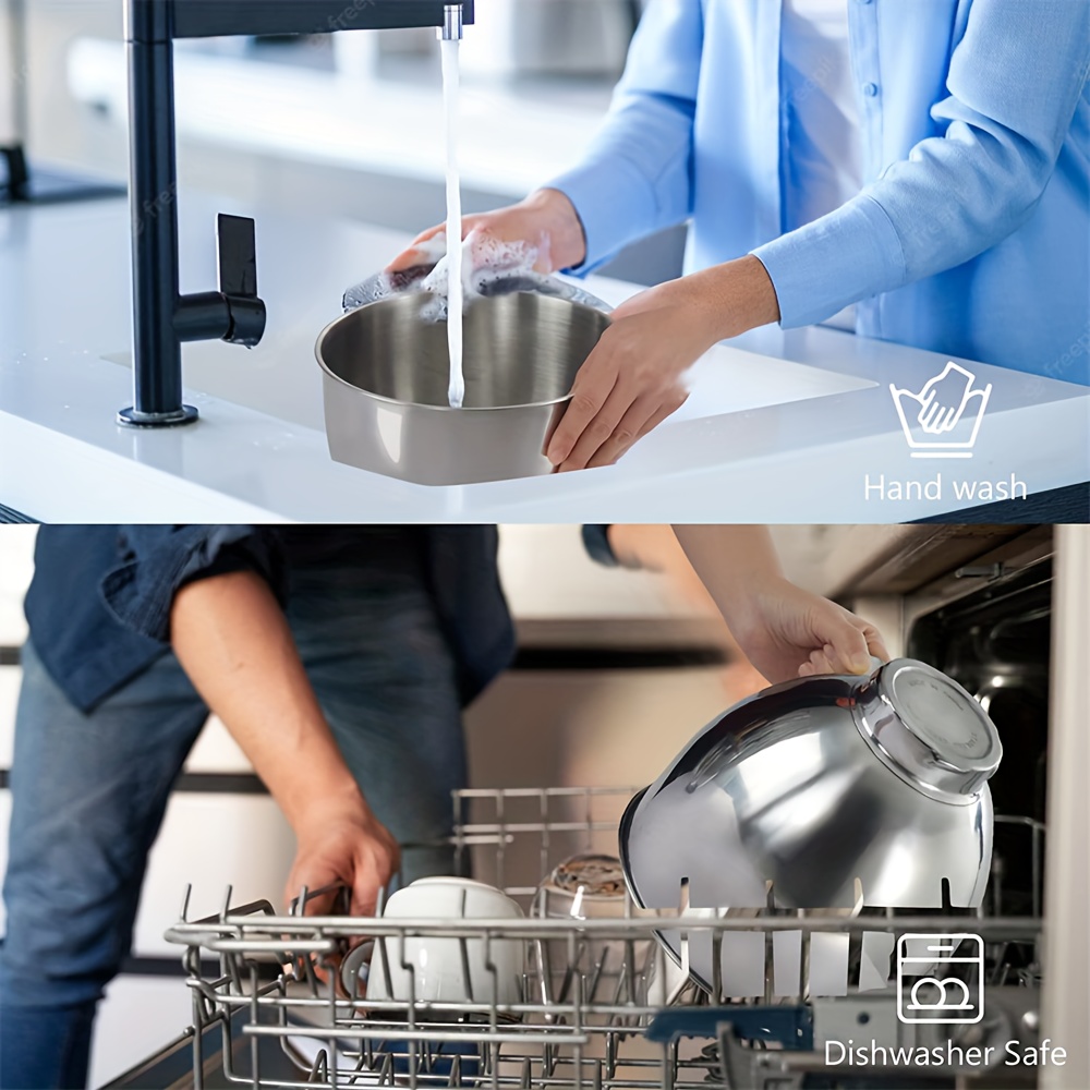 Dishwasher Safe 1 PCS For Kitchenaid 4.5-5 Quart Tilt Head Stand Mixer Bowl  Stainless Steel Silver For Kitchenaid Mixer Bowl