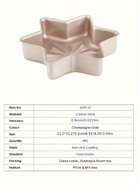 Mini Christmas Star Shaped Cake Mold, 5.3 Inches (about 14.9 Cm