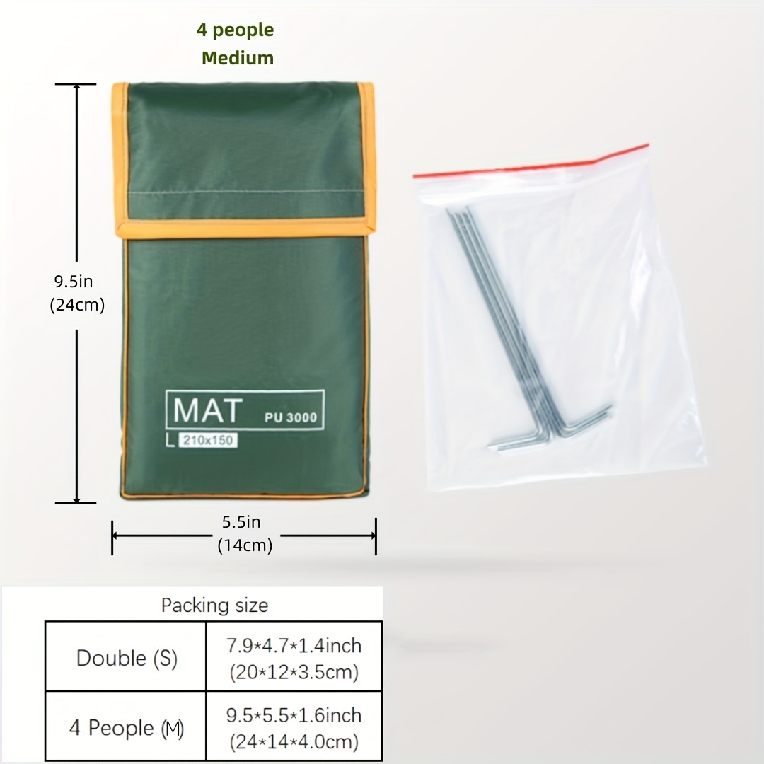 PU3000 Windproof Tarp Moisture Washable Floor Mat Sunshade Canopy Pocket Mat