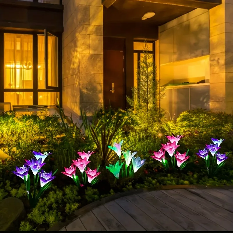 Solar Flowers Lights, Garden Stake Outdoor 16 Head Lily Color Changing  Pathway Lamps For Garden Patio Yard Party Wedding Holiday Outdoor  Decoration Temu Canada