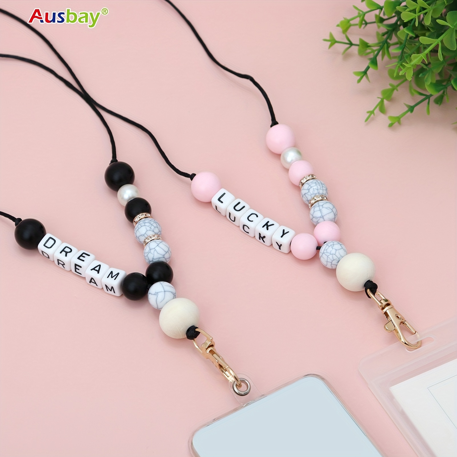 Key ID Badge Lanyards Silicone Beads Neck Strap Women Men Keychain Holder  Gifts