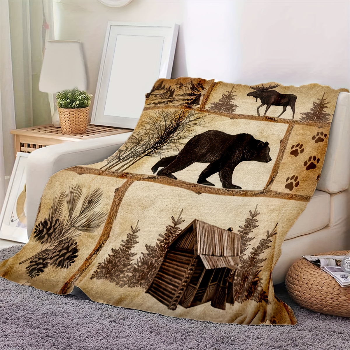 Afghans - Rustic Throws & Accent Pillows - Cabin Decor - camping