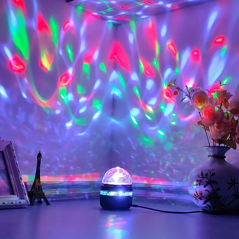 vreplrse Piccola luce a sfera magica con cassa audio Bluetooth - Atmosfera  di festa colorata Atmosfera di proiezione Luce di piccole dimensioni