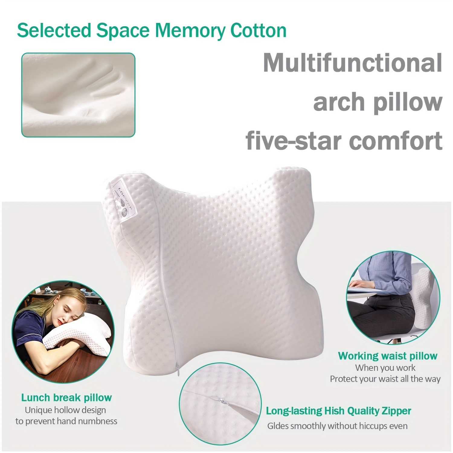 Couple Pillow Provides Comfort Support With Memory Foam - Temu