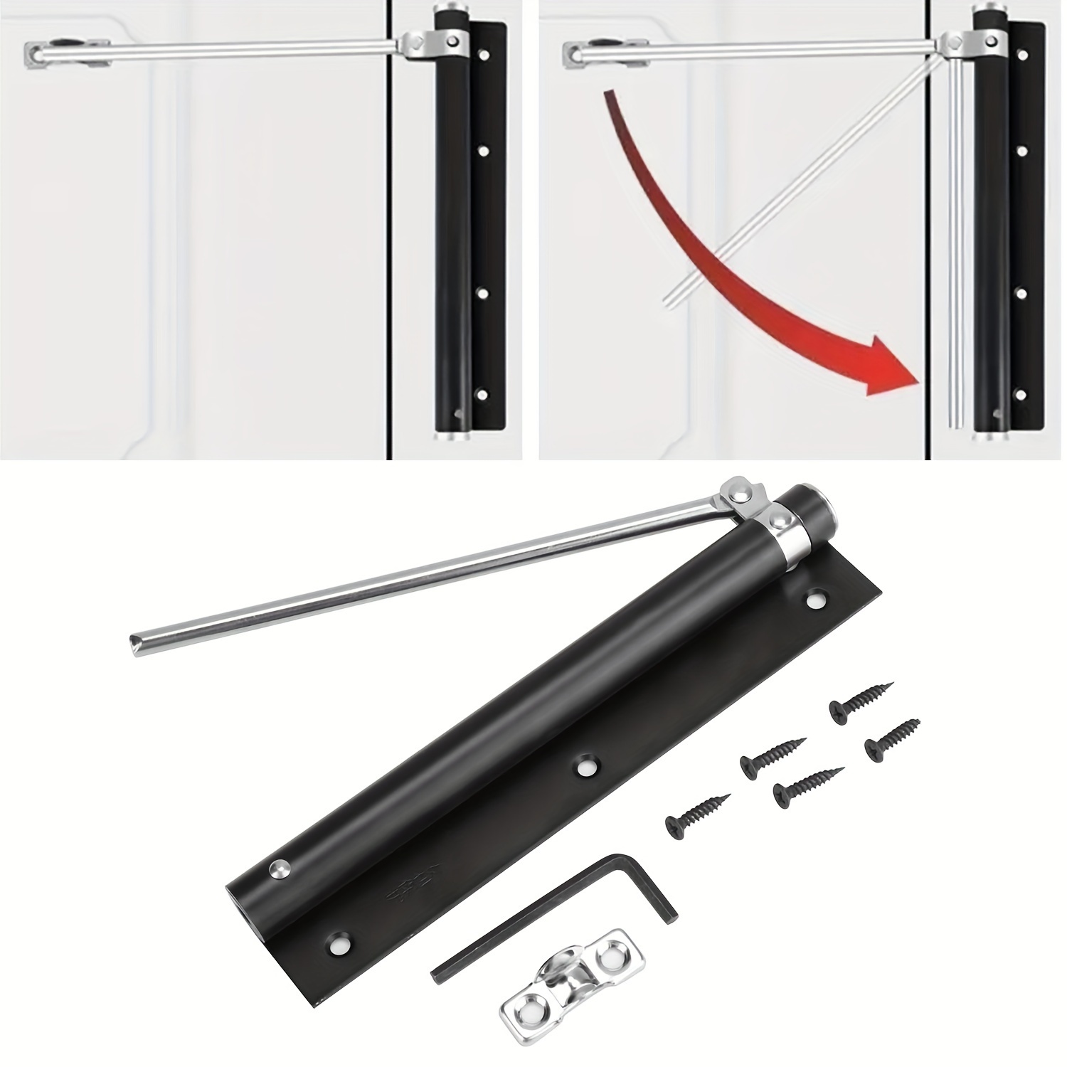 Cierrapuertas simple, amortiguador hidráulico neumático silencioso,  artefacto de cierre automático de puerta doméstica, puerta de madera