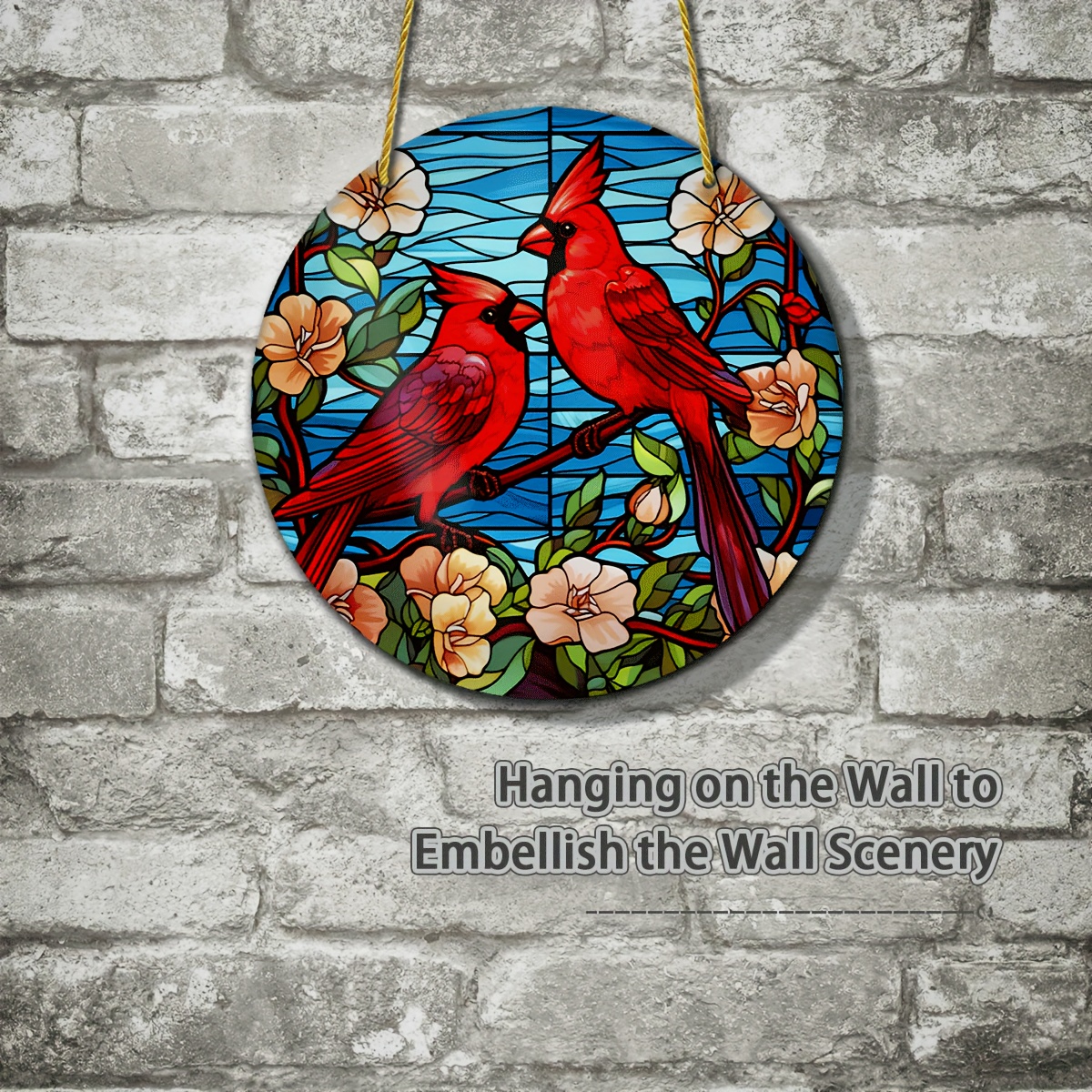 Stained glass painting bunting bird suncatcher for garden