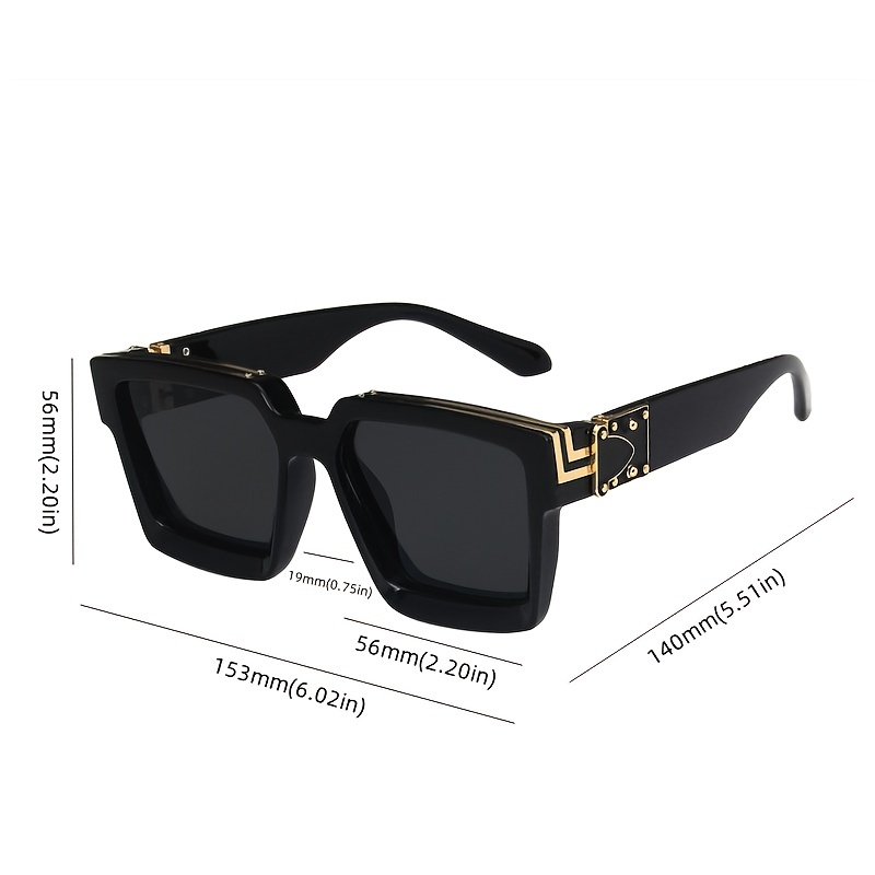 Retro Thick Frame Brand Square Sunglasses Fashion Designer Luxury