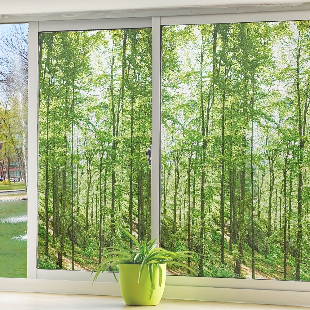 

1pc Window Film, Self-adhesive Opaque, Privacy Window Film Pvc Static Frosted Glass Window Sticker For Bathroom Bedroom Living Room Office Home Decor