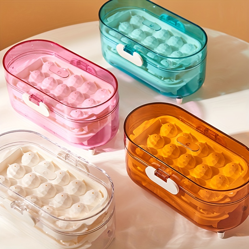 W&P Set of 2 4-Cube Silicone Cup Cube Freezer Trays w/ Lids 