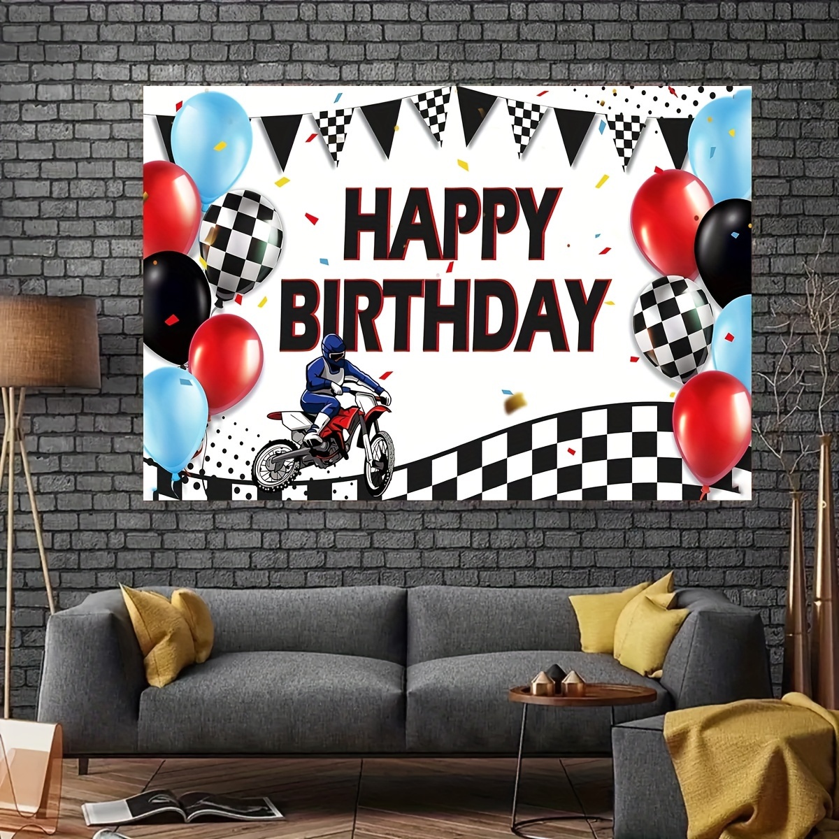 Dirt Bike Birthday Decoration Backdrop Banner Motocross Dirt - Temu