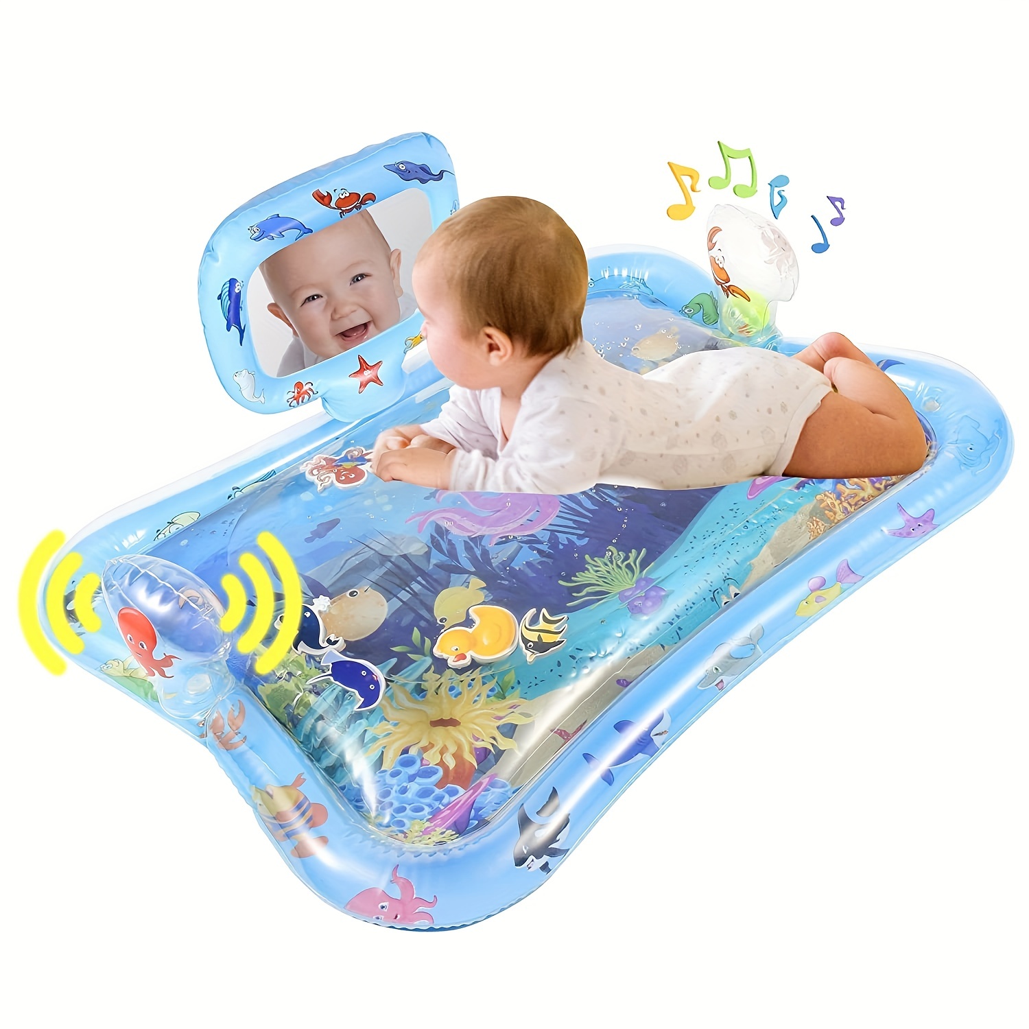 Jouets de tapis de jeu d'eau de bébé de temps de ventre pour 3 6 9 mois  nouveau-né infantile enfant en bas âge, jouets gonflables de coussin d'eau  de