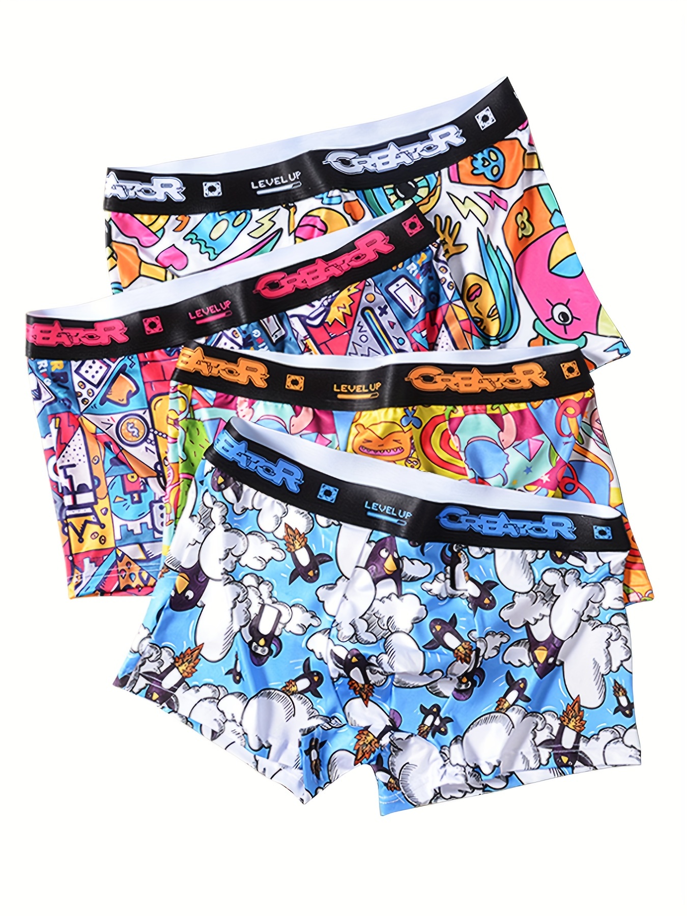 Girl Psd Underwearboys' Cotton Boxer Briefs 4-pack - Breathable Striped  Underwear For All Seasons