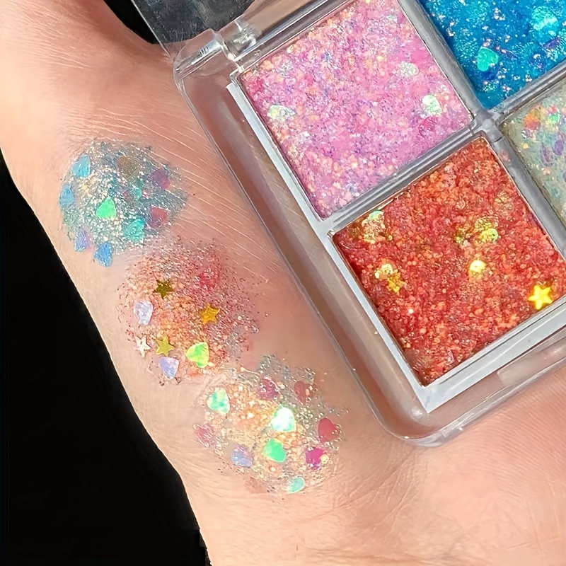 4-Color Glitter Eyeshadow Palette for Parties & Events