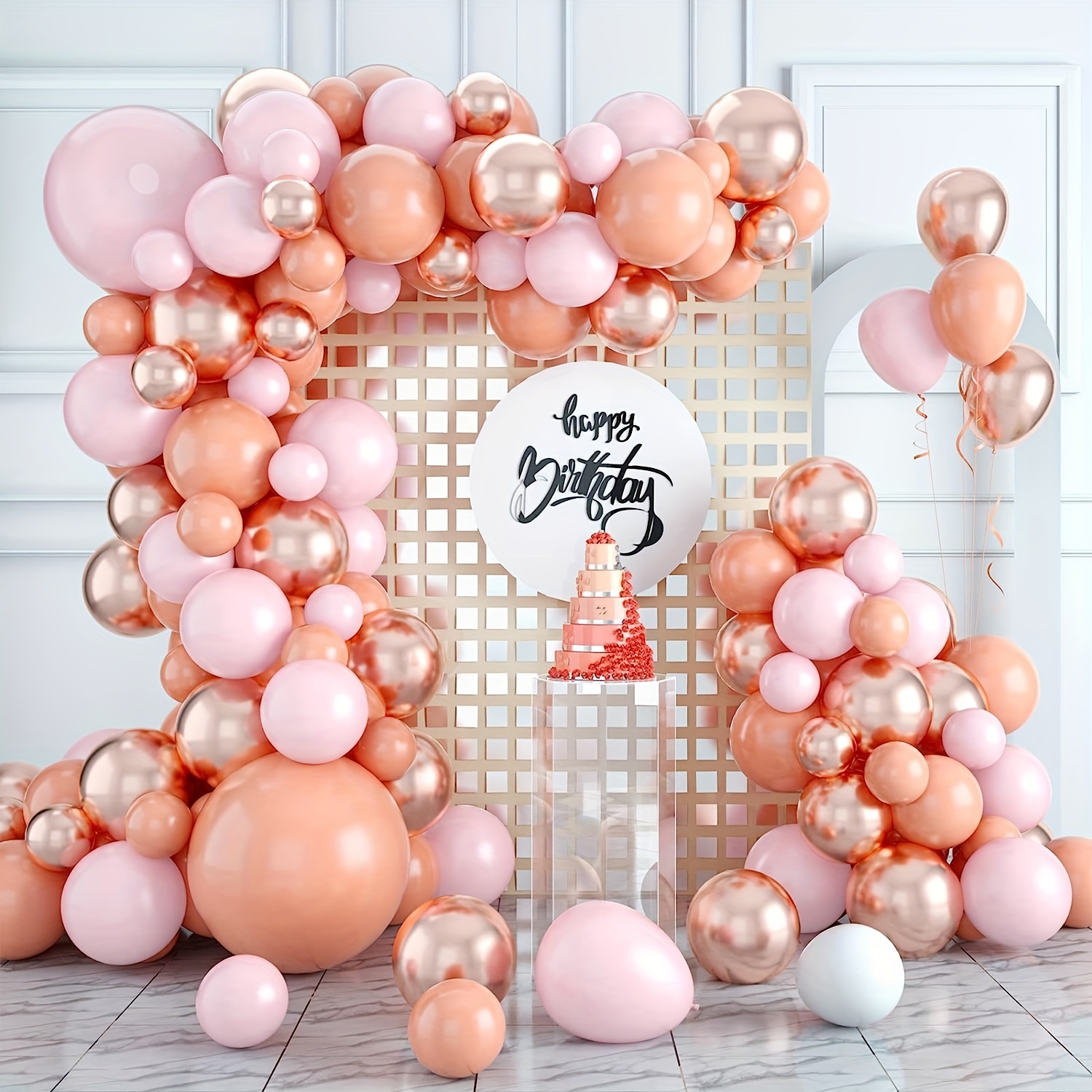 1 Kit Arco Globos Rosa Bohemio, Kit Guirnalda Globos En Tonos Rosados,  Grises, Marrones Blancos Globos Látex Confeti Decoración Bodas, Cumpleaños,  Fiestas Campestres Picnics - Juguetes - Temu