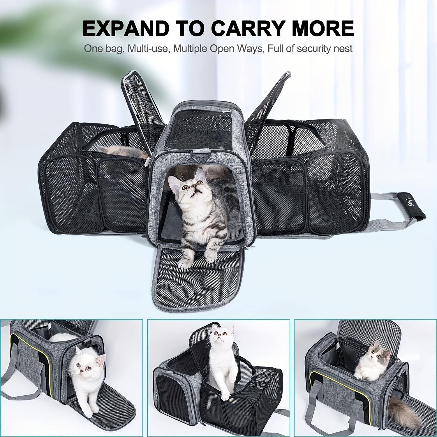 Dog Cat Carrier Soft-sided Pet Travel Carrier For Medium Cats Dog, Small  Cats Dog Carriers, Portable Foldable Dog Cat Pet Carrier, Pet Carrying Bag,  Airline Approved - Temu