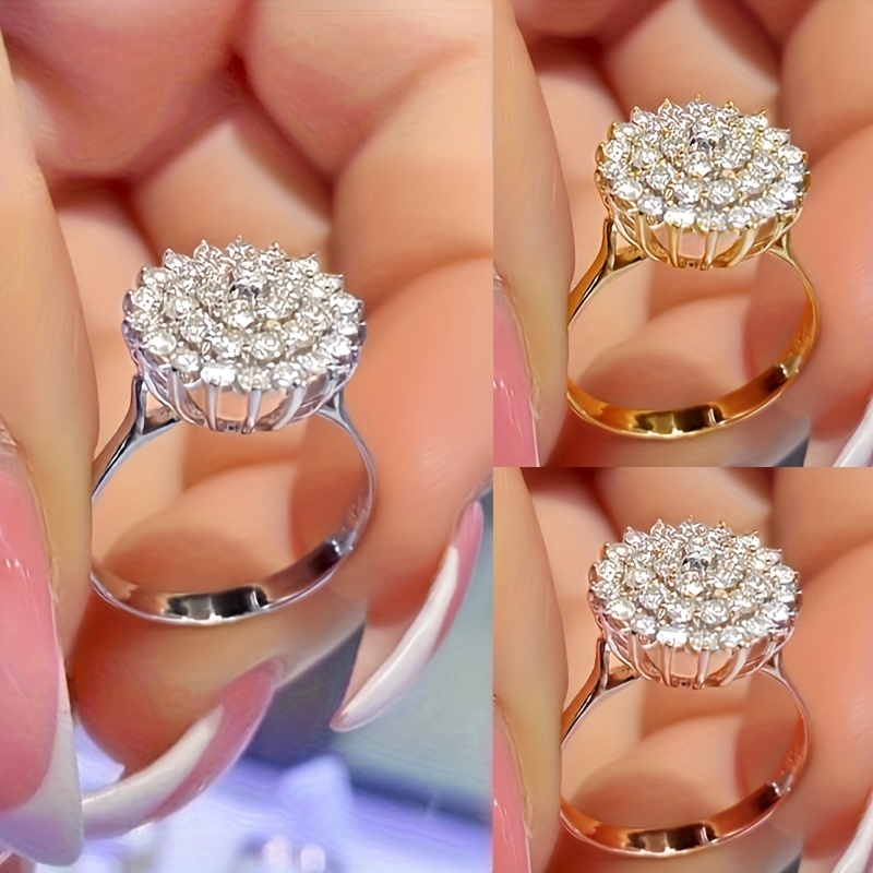 Lotus Zirconia Flower Ring for Women