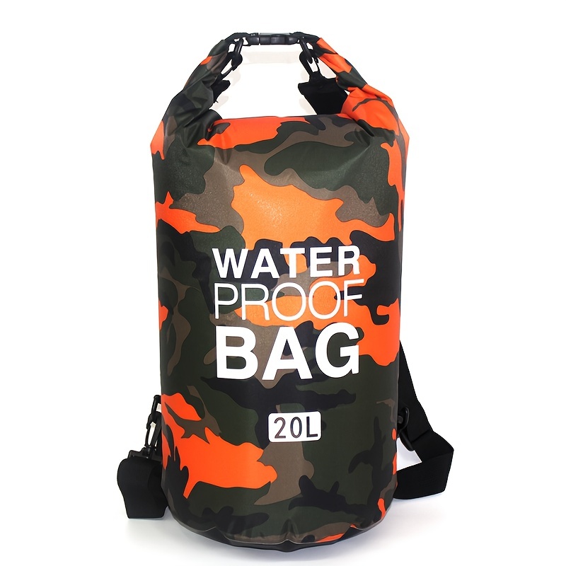 Camouflage bag PVC waterproof bucket bag Waterproof bag Beach rafting  storage bag-Storage Bag Backpack Camouflage for Travel Hiking Fishing  Boating Kayaking Rafting Camping Beach-Blue 