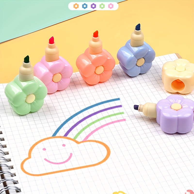 Tiny Markers With Fluorescent Colors Cute Kawaii Design - Temu