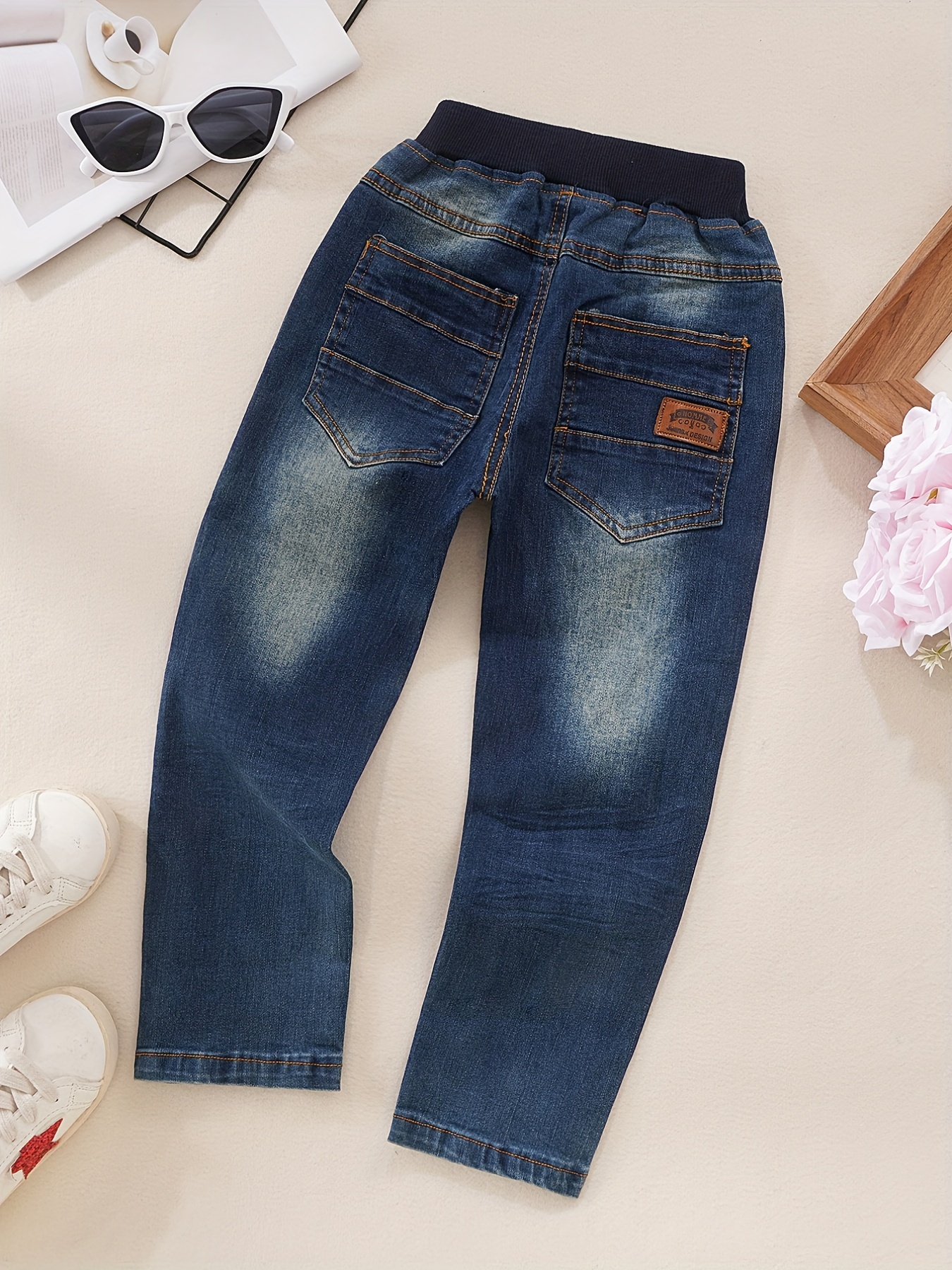 Young Girlgirls' Casual Ripped Jeans - Spring Autumn Elastic