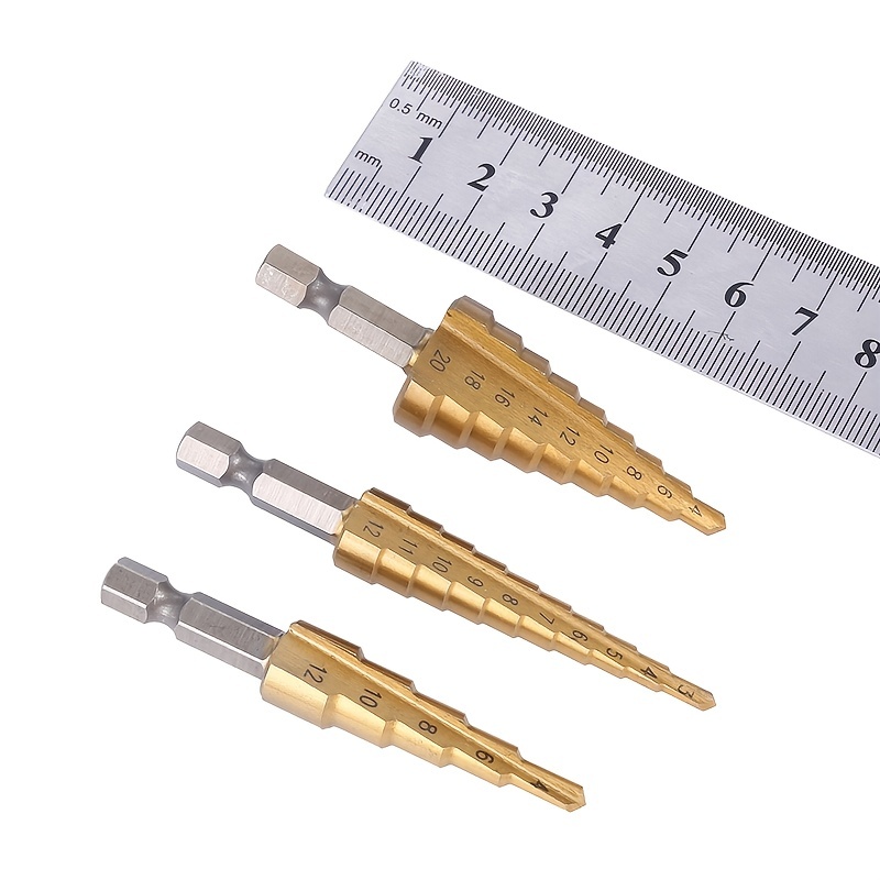 Jeu 4 mèche foret acier métal HSS tige 13mm ° 14 - 16 - 18 - 20 mm