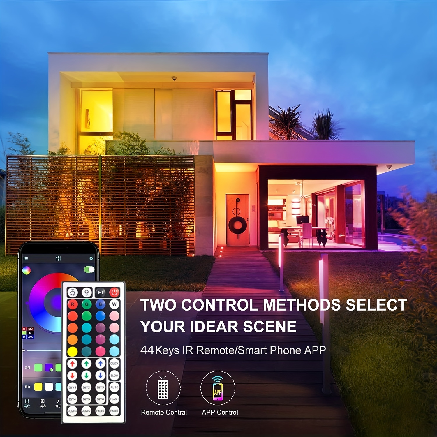 Led Strip Lights, Rgb 2835 Infrared 44 Keys Controller, Smart App ...