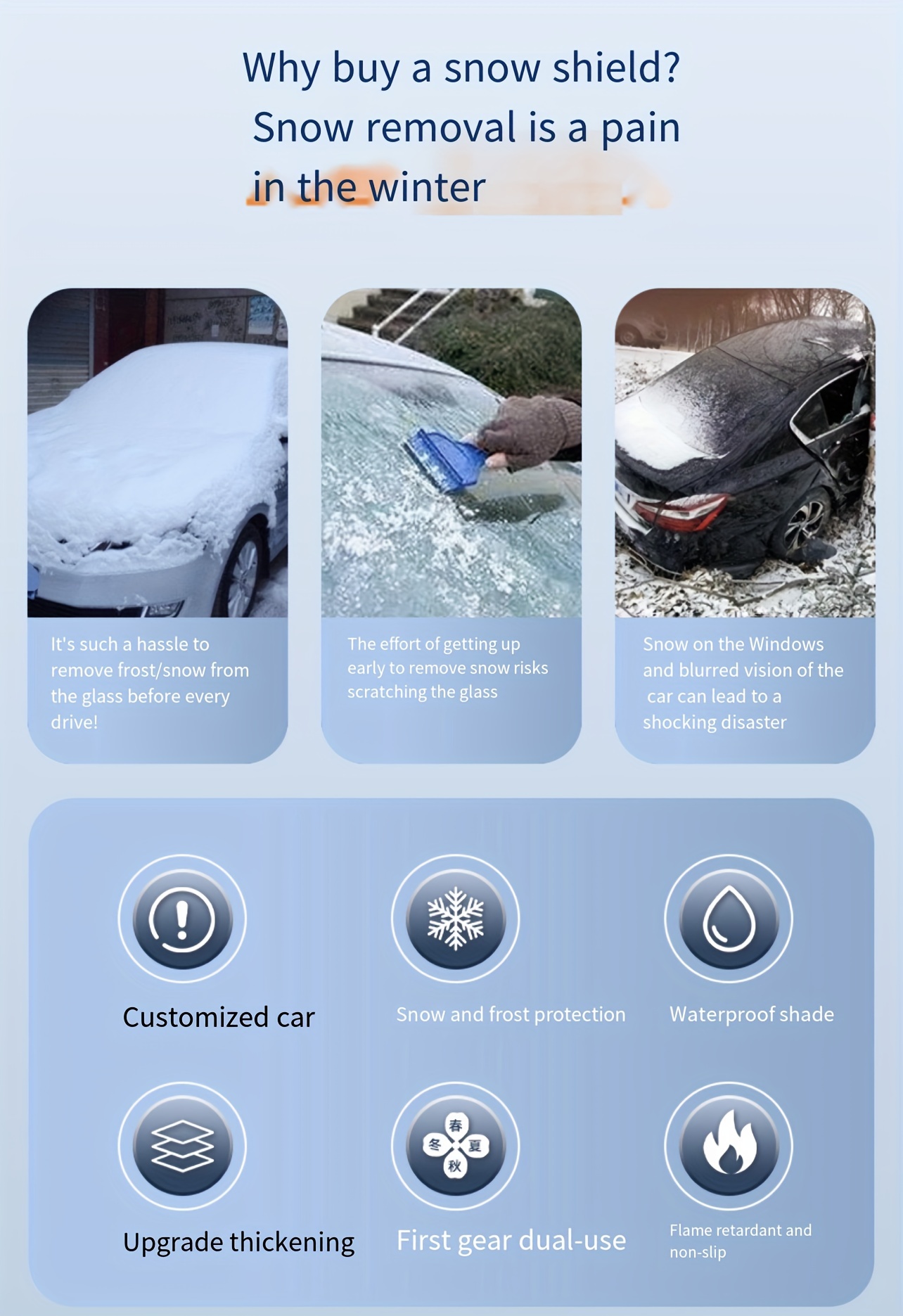 Frostschutzabdeckung Auto Schneeschild Sonnenschutz Winter