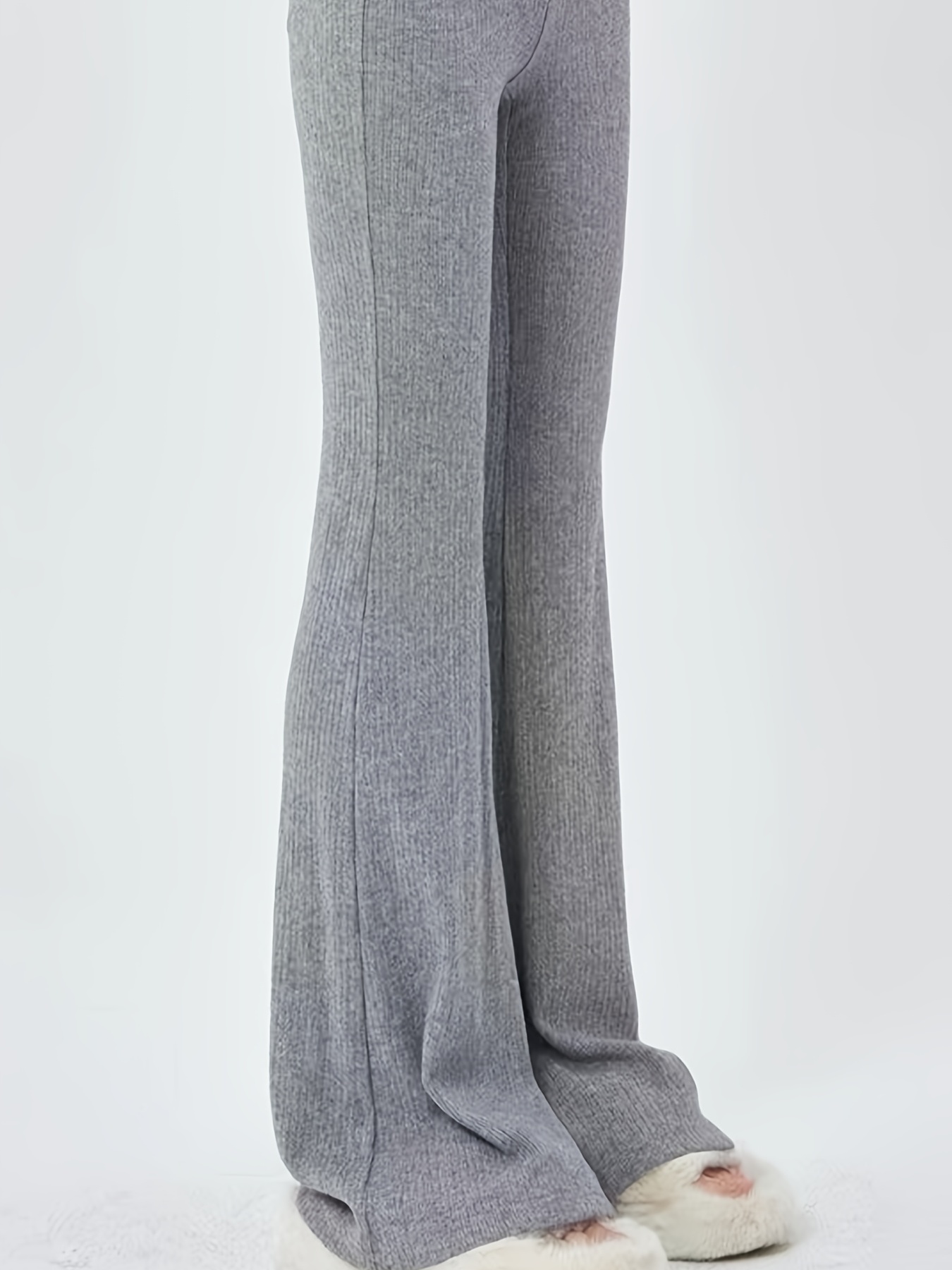TERNEZ Pants for Women Solid Flare Leg Pants (Color : Dark Grey, Size :  X-Small) : : Everything Else