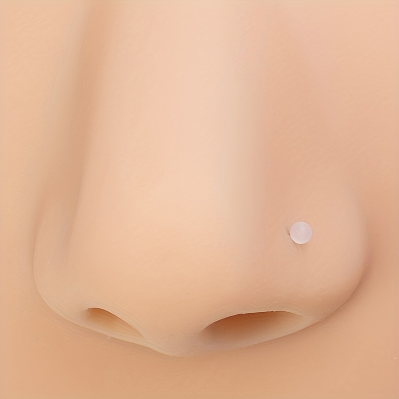 10pcs Clear Acrylic Nose Stud Earrings Set