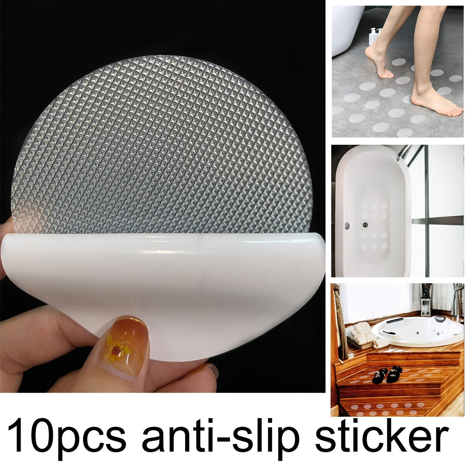 Non Slip Bath Stickers & Shower Tray Strips Anti Skid Grip for Inside  Bathtub