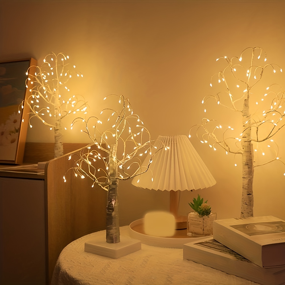 1pc Decorazioni Natalizie Albero Betulla Luci Led Bianco - Temu Italy