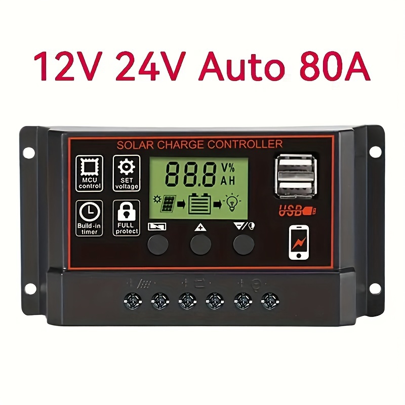 solar charge controller solar panel controller 12v 24v adjustable lcd display solar panel battery regulator with usb port 10a 30a 50a 70a 90a 100a solar panel controller