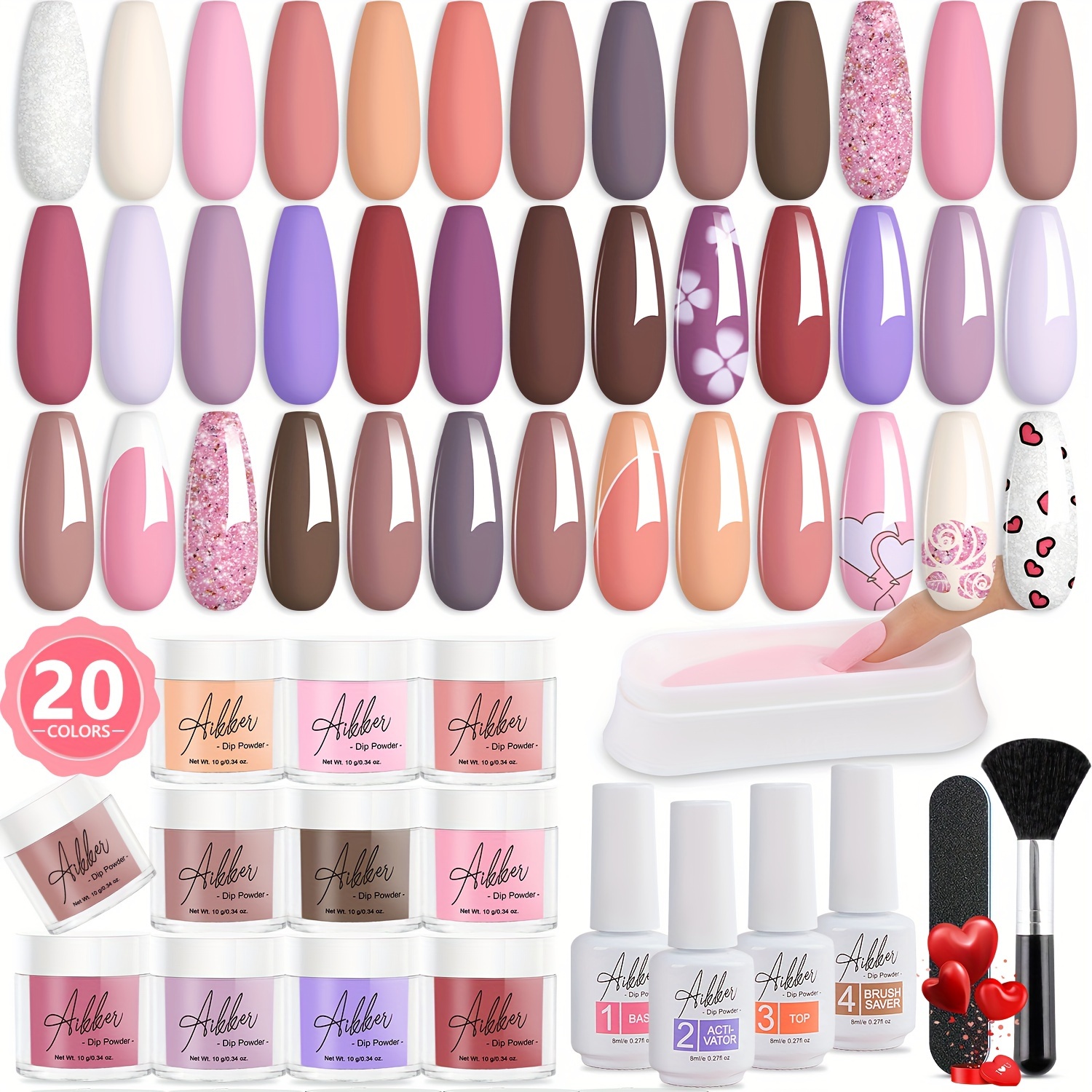 Essential Dip Powder Nail Kit 20 Colors Nude - Temu