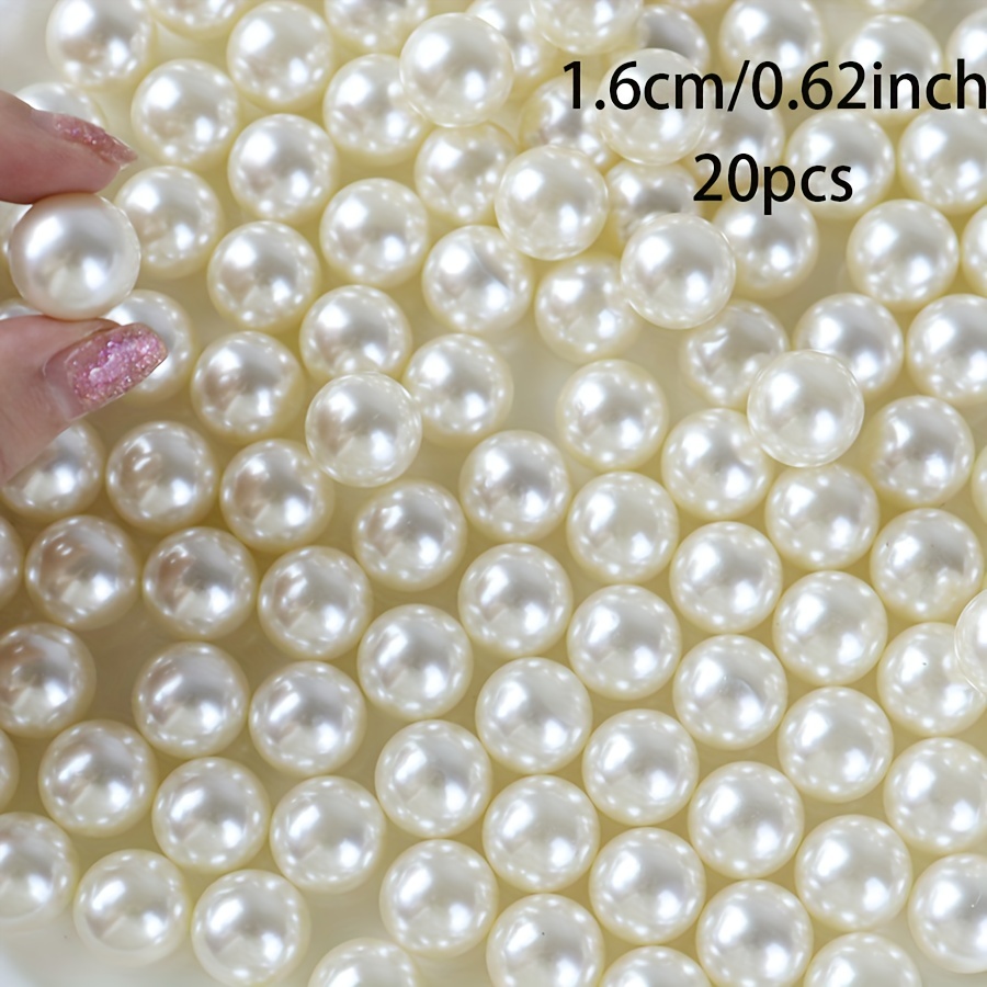 300pcs ivory imitation pearl craft pearls, pearls without holes, used in  jewelry making, bracelets, necklaces, hair, crafts, ornaments and vase  fillings